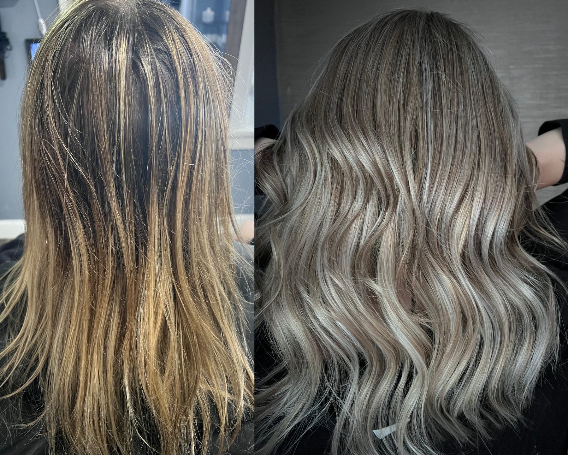 Before and after: rich copper red color transformation