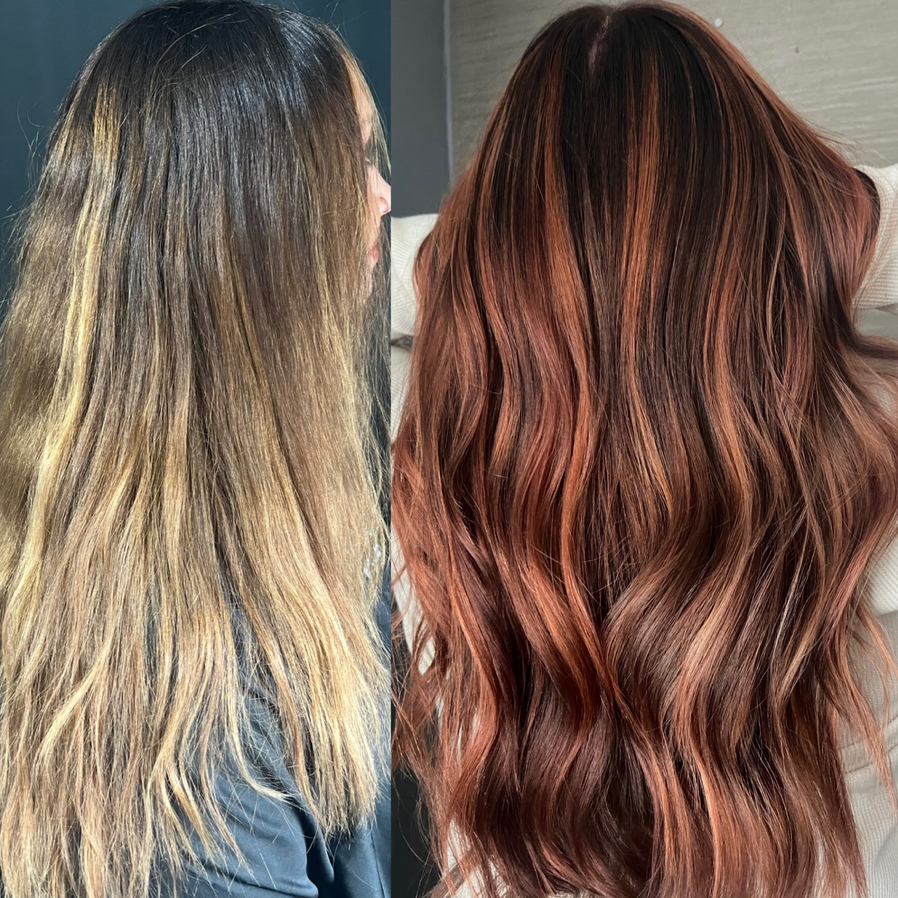 Before and after: cool ash blonde balayage